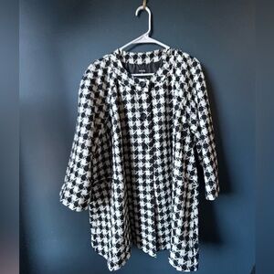 Rafaella Black & White Houndstooth Swing Jacket | Size 2X